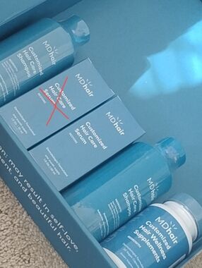 MDhair Customized Hair Care Set in Aqua Blue